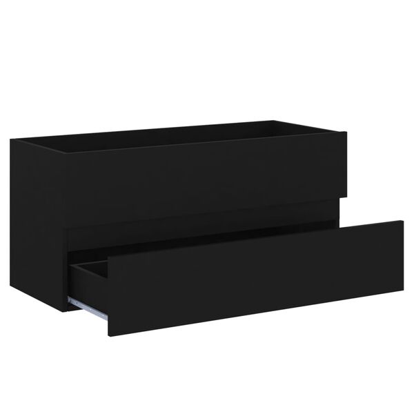 804765 vidaXL Sink Cabinet Black 100x38,5x45 cm Chipboard