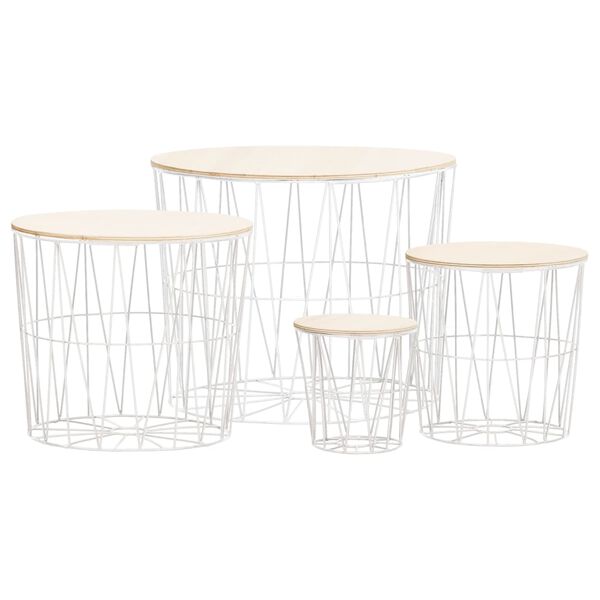 vidaXL Журнальні столики 4 шт Білий