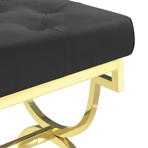 vidaXL Лавка Чорний 99 см Оксамитова Тканина і Нержавіюча Сталь