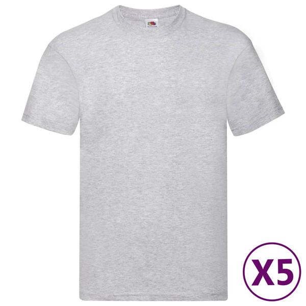 Fruit of the Loom Оригінальні Футболки 5 шт Сірий Розмір 3XL Бавовна