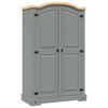282619 vidaXL Wardrobe Mexican Pine Corona Range 2 Doors Grey