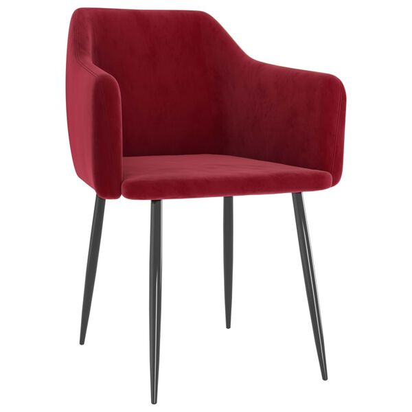 vidaXL Обідні стільці 2 шт Бордовий Оксамит