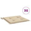 vidaXL Подушки для садових стільців 6 шт Бежевий 50x50x3 см Тканина