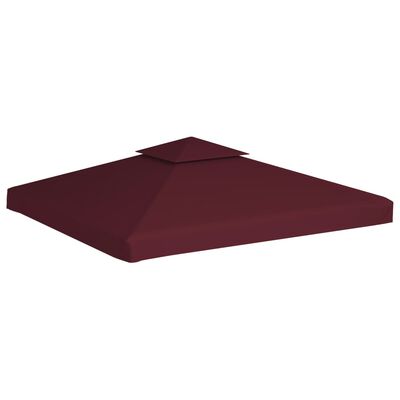vidaXL 2-рівневе покриття для альтанки 310 г/м² Бордовий 3x3 м