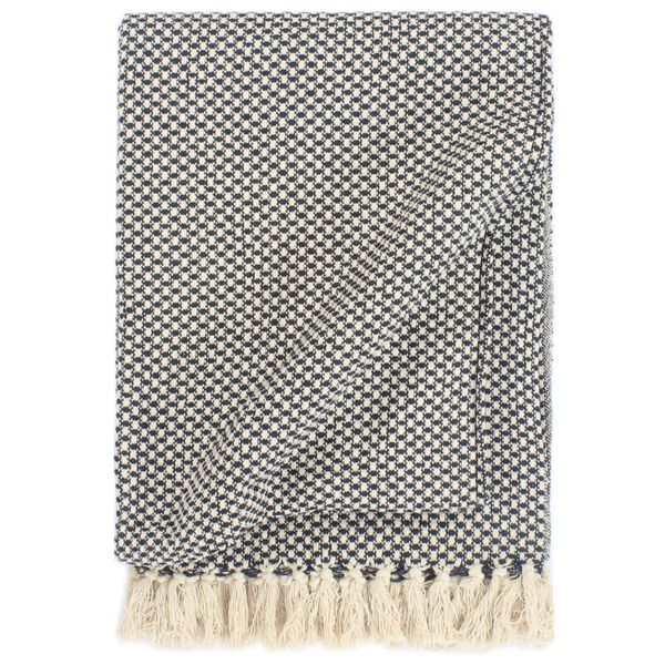 vidaXL Плед Темно-Синій 220x250 см Бавовна