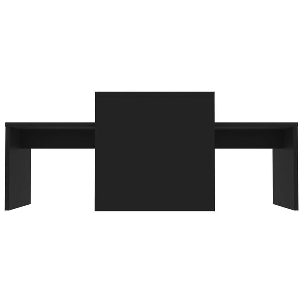 vidaXL Комплект журнальних столиків Чорний 100x48x40 см ДСП