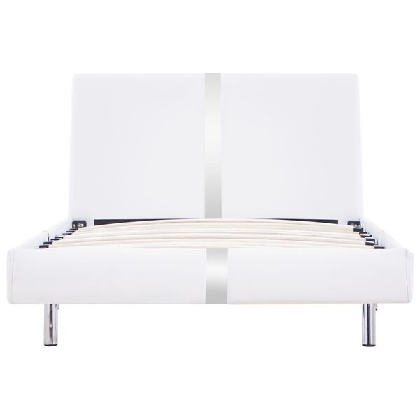 vidaXL Каркас ліжка Білий 90x200 см Штучна шкіра