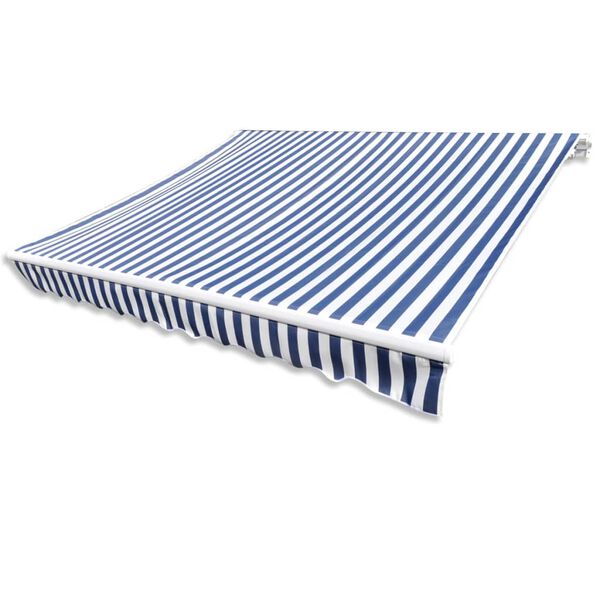140009 vidaXL Awning Top Sunshade Canvas Navy blue and white 3x2,5 m