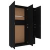 800793 vidaXL 3-Door Wardrobe Black 120x50x180 cm Chipboard
