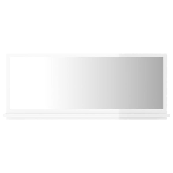 804586 vidaXL Bathroom Mirror High Gloss White 90x10,5x37 cm Chipboard
