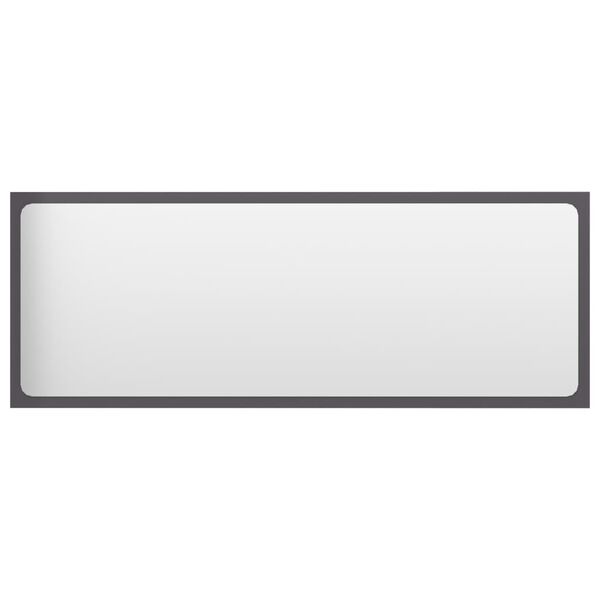 804637 vidaXL Bathroom Mirror High Gloss Grey 100x1,5x37 cm Chipboard