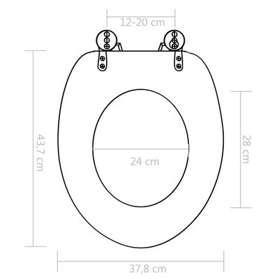 143931 vidaXL WC Toilet Seat with Soft Close Lid MDF Old Wood Design