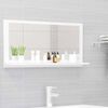 804577 vidaXL Bathroom Mirror High Gloss White 80x10,5x37 cm Chipboard