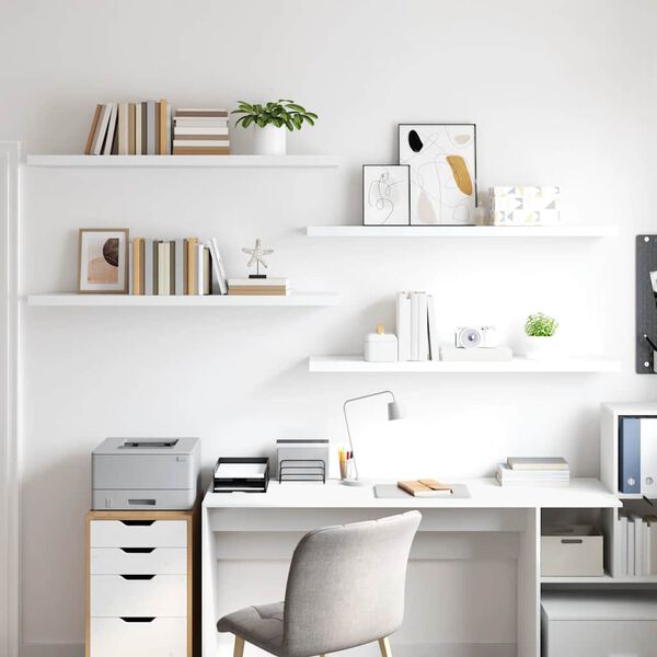 vidaXL Настінні Полиці з Прихованим Кріпленням 4 шт 120x23,5x3,8см МДФ