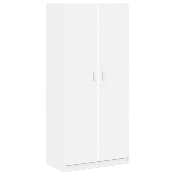 800630 vidaXL Wardrobe White 90x52x200 cm Chipboard