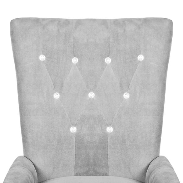 vidaXL Крісло з підлокітниками Сріблястий Оксамит