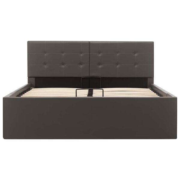 vidaXL Гідравлічний каркас ліжка Сірий 120x200 см Штучна шкіра