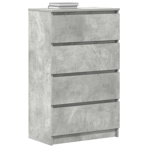 vidaXL Сервант Сірий бетон 60x35x98,5 см Деревні пластики