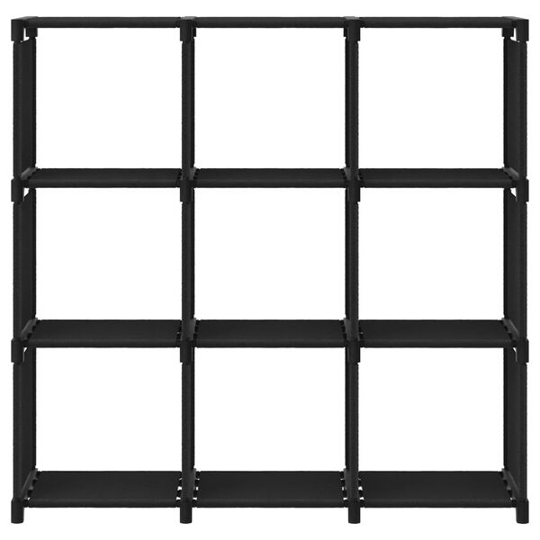 322610 vidaXL 9-Cube Display Shelf Black 103x30x107,5 cm Fabric