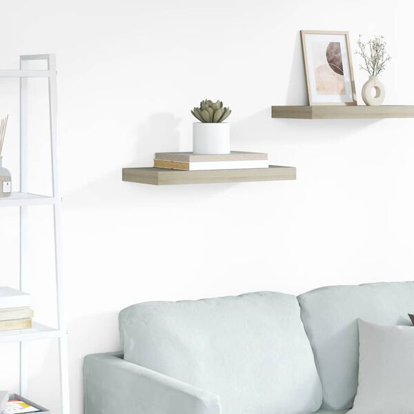 vidaXL Настінна полиця з прихованим кріпленням Колір дуба 50x23x3,8 см МДФ