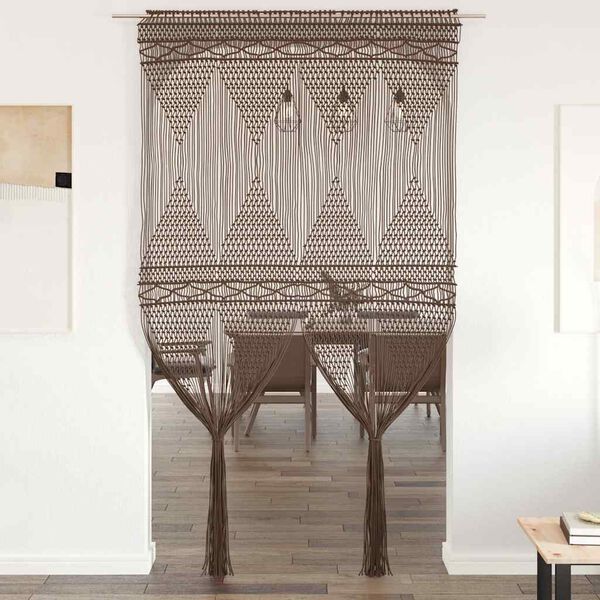 vidaXL Штора Макраме Сіро-Коричневий 140х240 см Бавовна