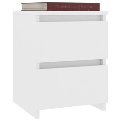 800513 vidaXL Bedside Cabinet White 30x30x40 cm Chipboard