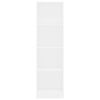 800837 vidaXL 4-Tier Book Cabinet White 40x24x142 cm Chipboard