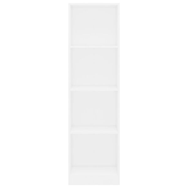 800837 vidaXL 4-Tier Book Cabinet White 40x24x142 cm Chipboard