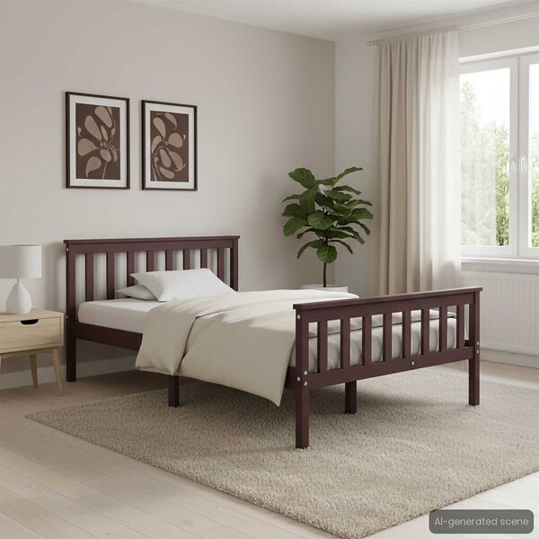 vidaXL Каркас Ліжка Темно-Коричневий 120x200 см Масив Сосни