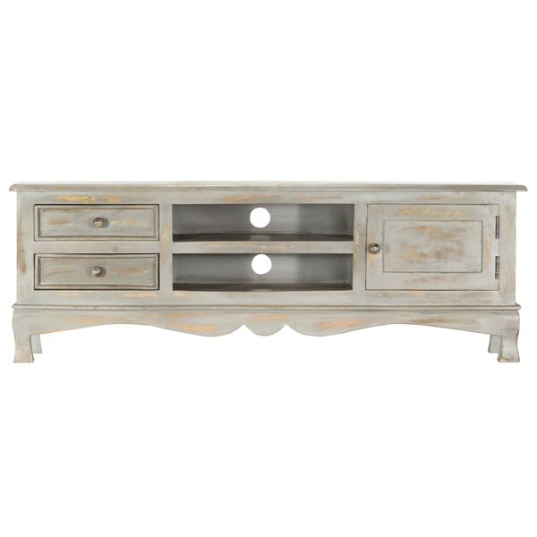 vidaXL Тумба під телевізор Сірий 120x30x42 см Масив дерева манго