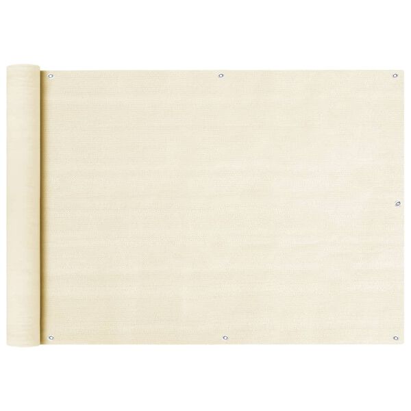 vidaXL Балконна Ширма Кремовий 75x600 см ПВЩ