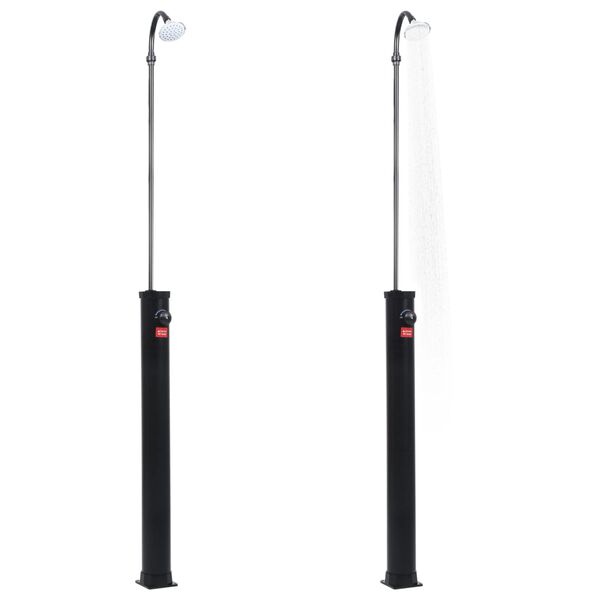 vidaXL Садовий Літній Душ Чорний 215 см 8 л