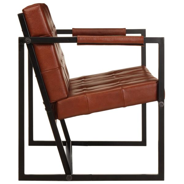 vidaXL Диван 2-місний Коричневий Натуральна козяча шкіра