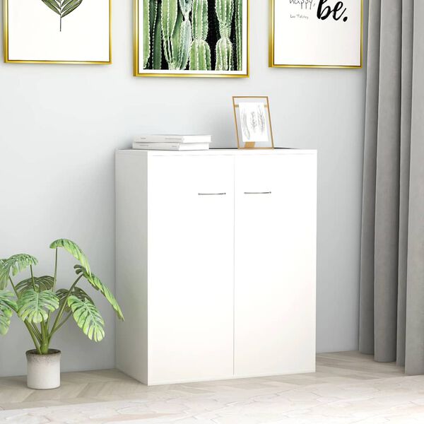 800729 vidaXL Sideboard White 60x30x75 cm Chipboard