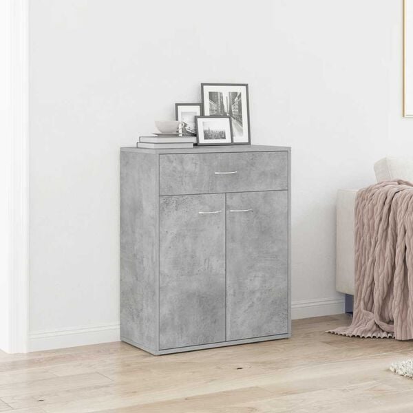 800715 vidaXL Sideboard Concrete Grey 60x30x75 cm Chipboard