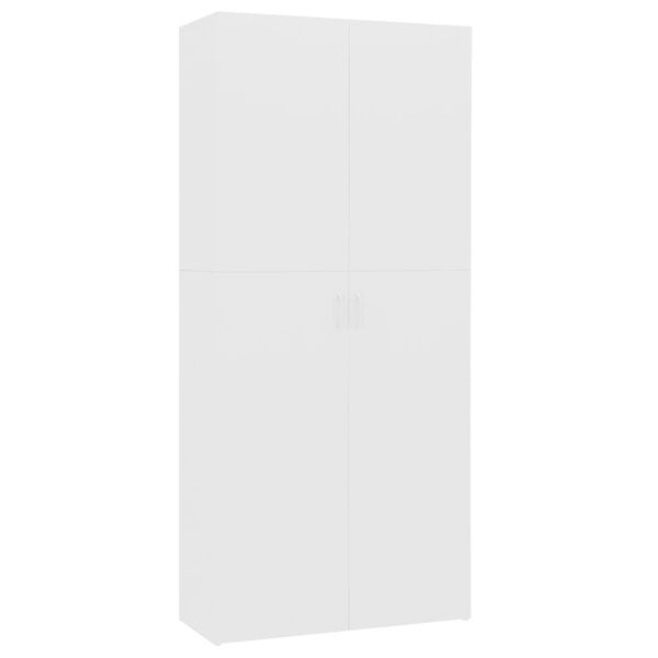 800288 vidaXL Shoe Cabinet White 80x35,5x180 cm Chipboard
