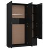 800799 vidaXL 3-Door Wardrobe High Gloss Black 120x50x180 cm Chipboard