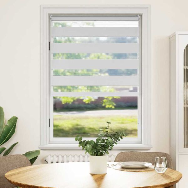 vidaXL Смугаста Рулонна Штора Білий 100х175 см