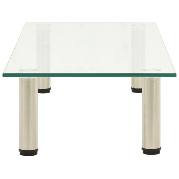 vidaXL Підставка під Телевізор Прозорий 80x35x17 см Загартоване Скло