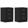 vidaXL Приліжкові тумбочки 2 шт Чорний 38x35x56 см ДСП