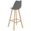 vidaXL Барні Стільці 2 шт Сірий Поліпропілен і Масив Бука