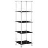 vidaXL 5-рівнева етажерка Чорний 40x40x130 см Загартоване скло
