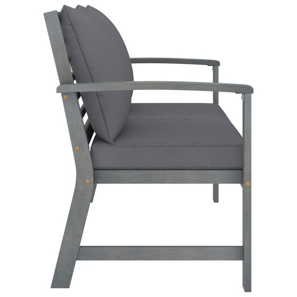 vidaXL Садова Лавка з Темно-Сірою Подушкою 120 см Масив Акації