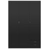 800799 vidaXL 3-Door Wardrobe High Gloss Black 120x50x180 cm Chipboard