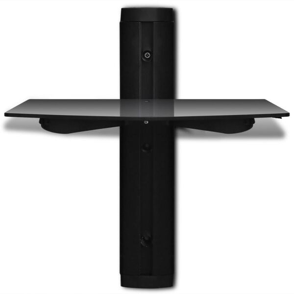 vidaXL 1-рівнева настінна полиця для DVD Чорний Скло