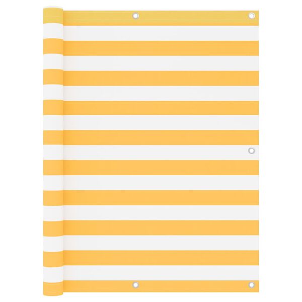 vidaXL Балконна Ширма Білий/Жовтий 120x300 см Тканина Оксфорд