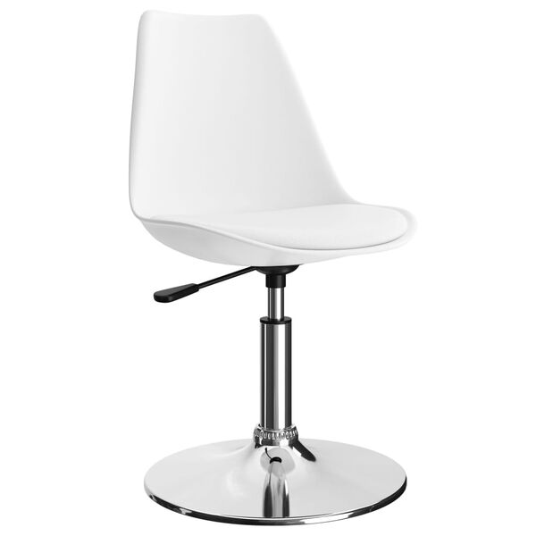 vidaXL Поворотні обідні стільці 2 шт Білий Штучна шкіра