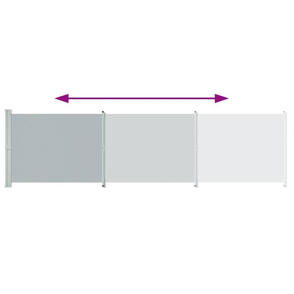 vidaXL Бічний Висувний Тент для Дворика Сірий 600x160 см