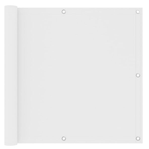 vidaXL Балконна Ширма Білий 90x600 см Тканина Оксфорд