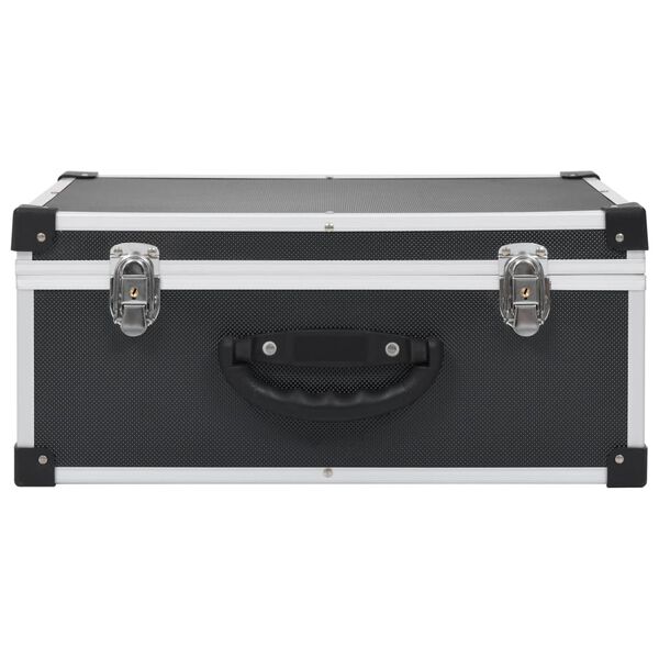 vidaXL Скриня на 60 Компакт-Дисків Чорний Алюміній АБС